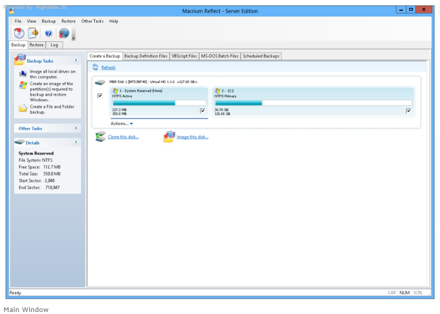 Macrium Reflect pc backup